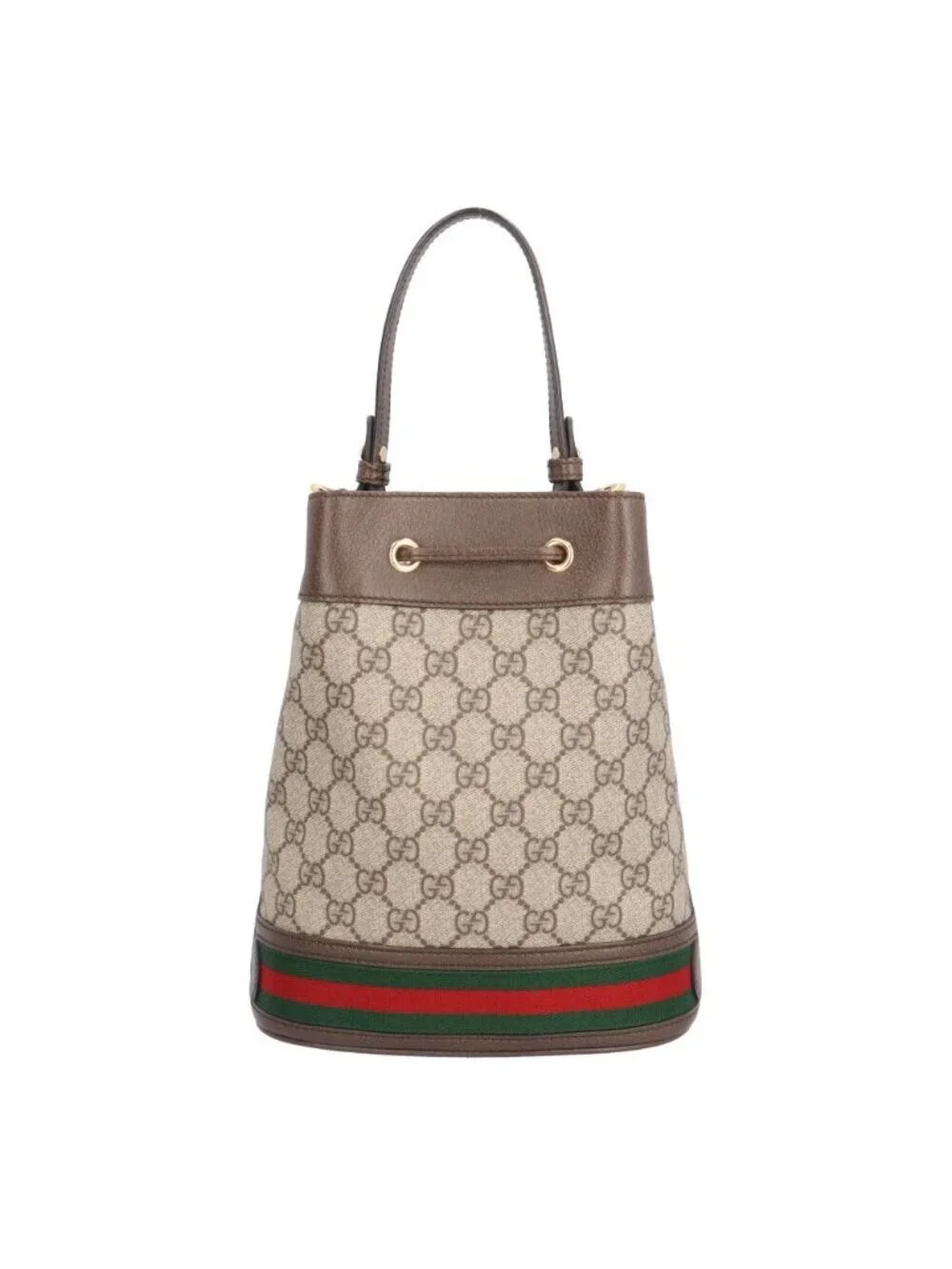 Gucci GG Rubaguet Odia Shoulder Bag Split Canvas Beige